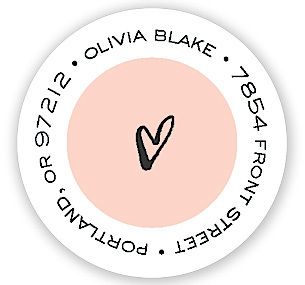Tiny Heart Round Address Labels